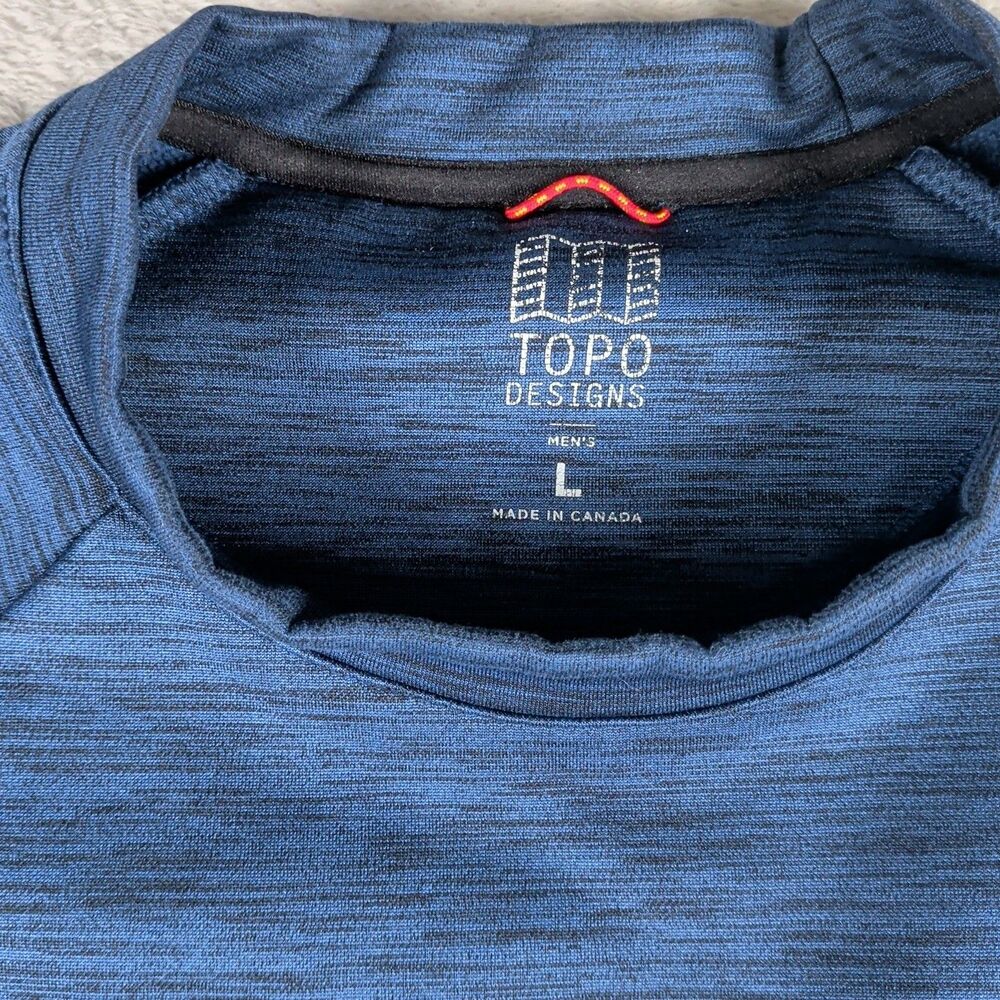 Topo Designs Crewneck Sweatshirt Men's L Blue Heavyweight Fleece Lined Outdoor - Picture 3 of 8